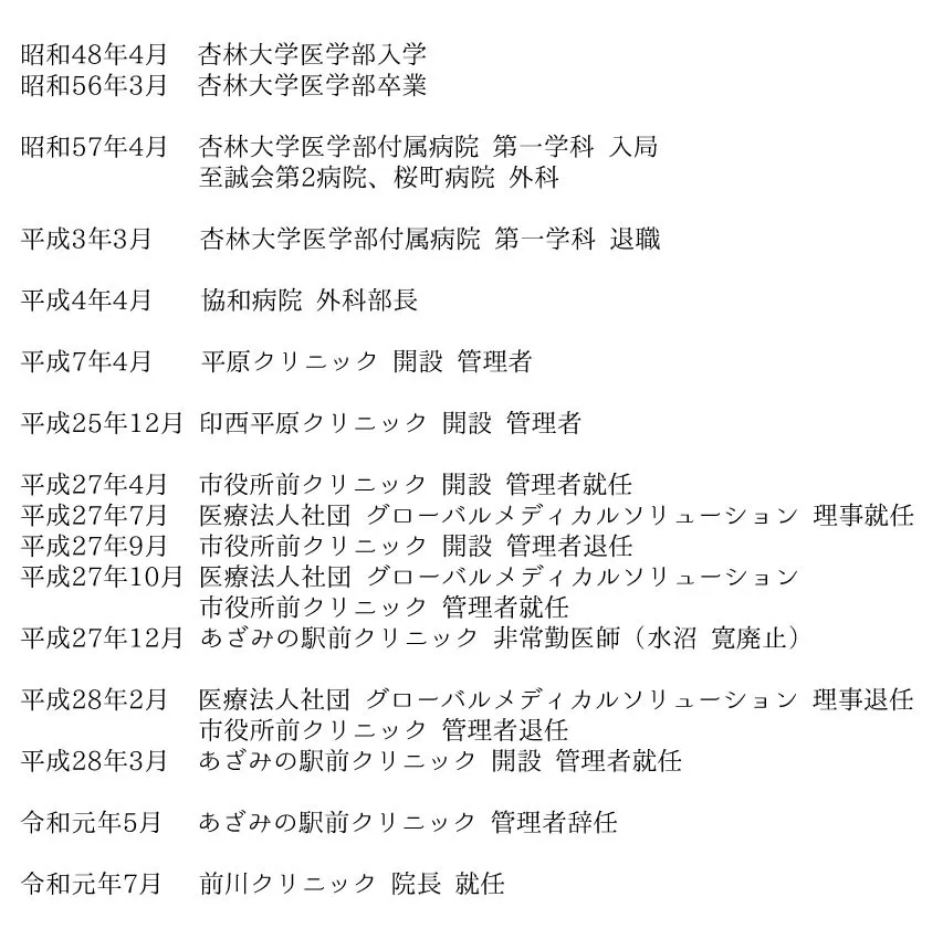 院長経歴